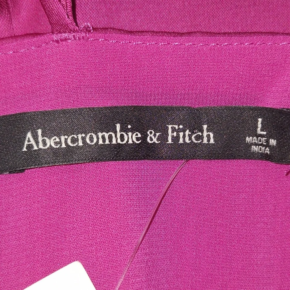 NWT Abercrombie & Fitch Camille High Slit Magenta Satin Maxi Dress RSP $140 L